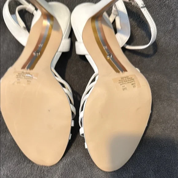 Sam Edelman White Strappy Heels with Ankle Buckle - Picture 3 of 7